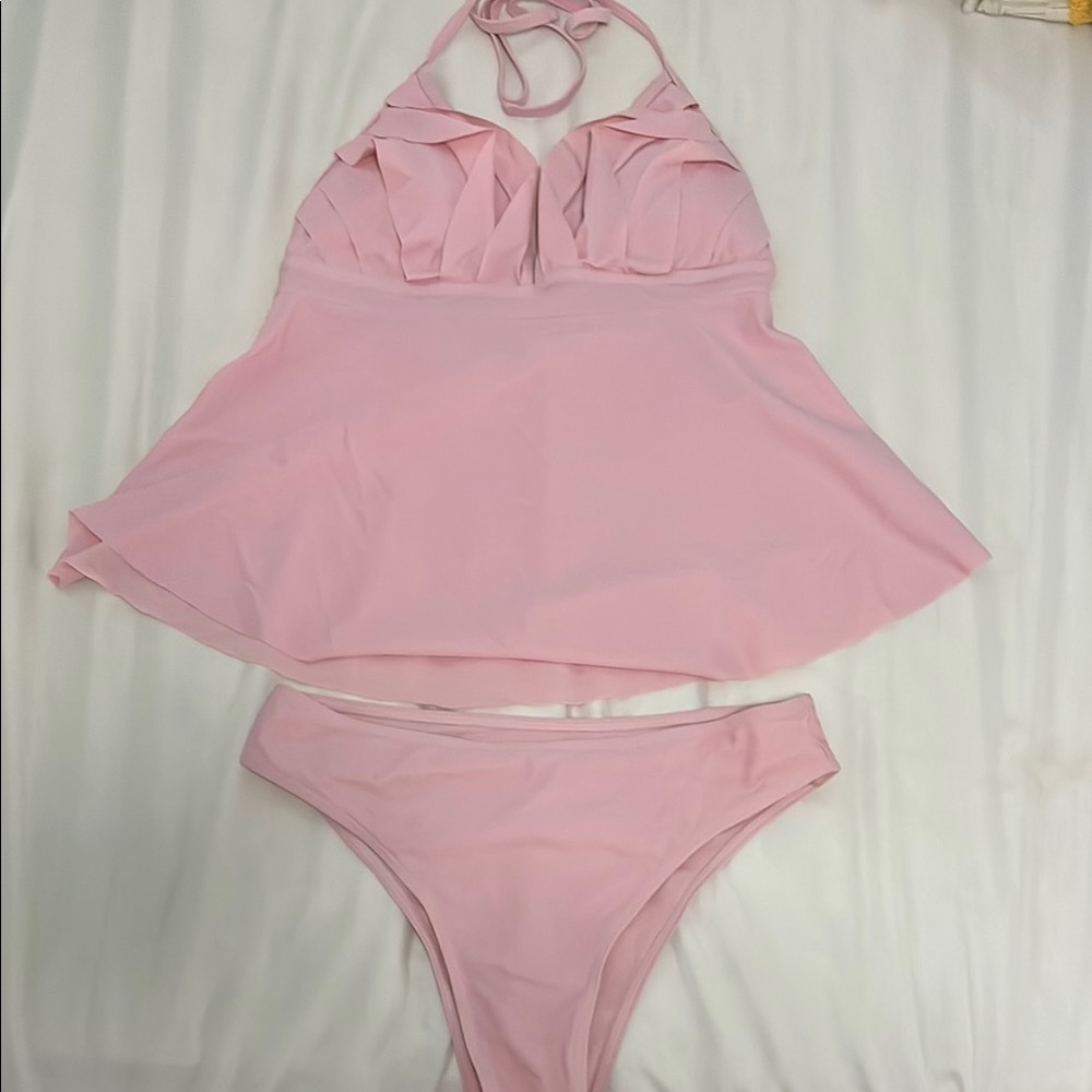 SHEIN Pink Flowy Bikini Set